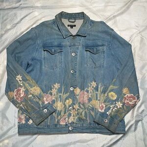 INC International Concepts Blue Floral Denmin Jacket